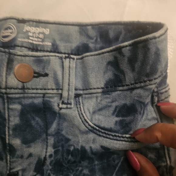 Kids wonder nation jeggings tie dyed denim pattern stretch pants Med (7-8) - Picture 5 of 6